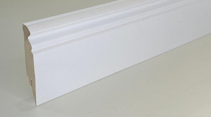 BELLFLOOR Dortmunder Profil Sockelleiste SL 80 Weiß 18 x 80 x 2380 mm-#