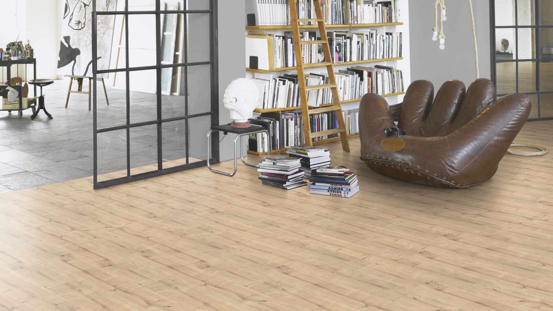 PARADOR Laminat Eiche geschliffen Landhausdiele Seidenmatte Struktur 4-seitige V-Fuge | Classic 1050-4014809153924