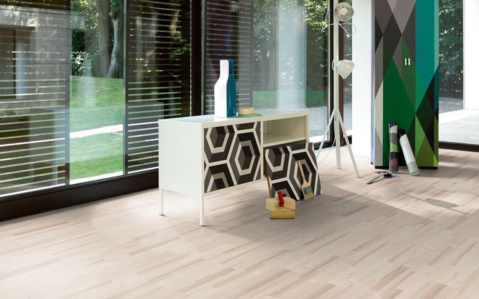 PARADOR Parkett Esche Living Schiffsboden 3-Stab lackversiegelt matt weiß | Classic 3060 | 7 m²-4014809190486