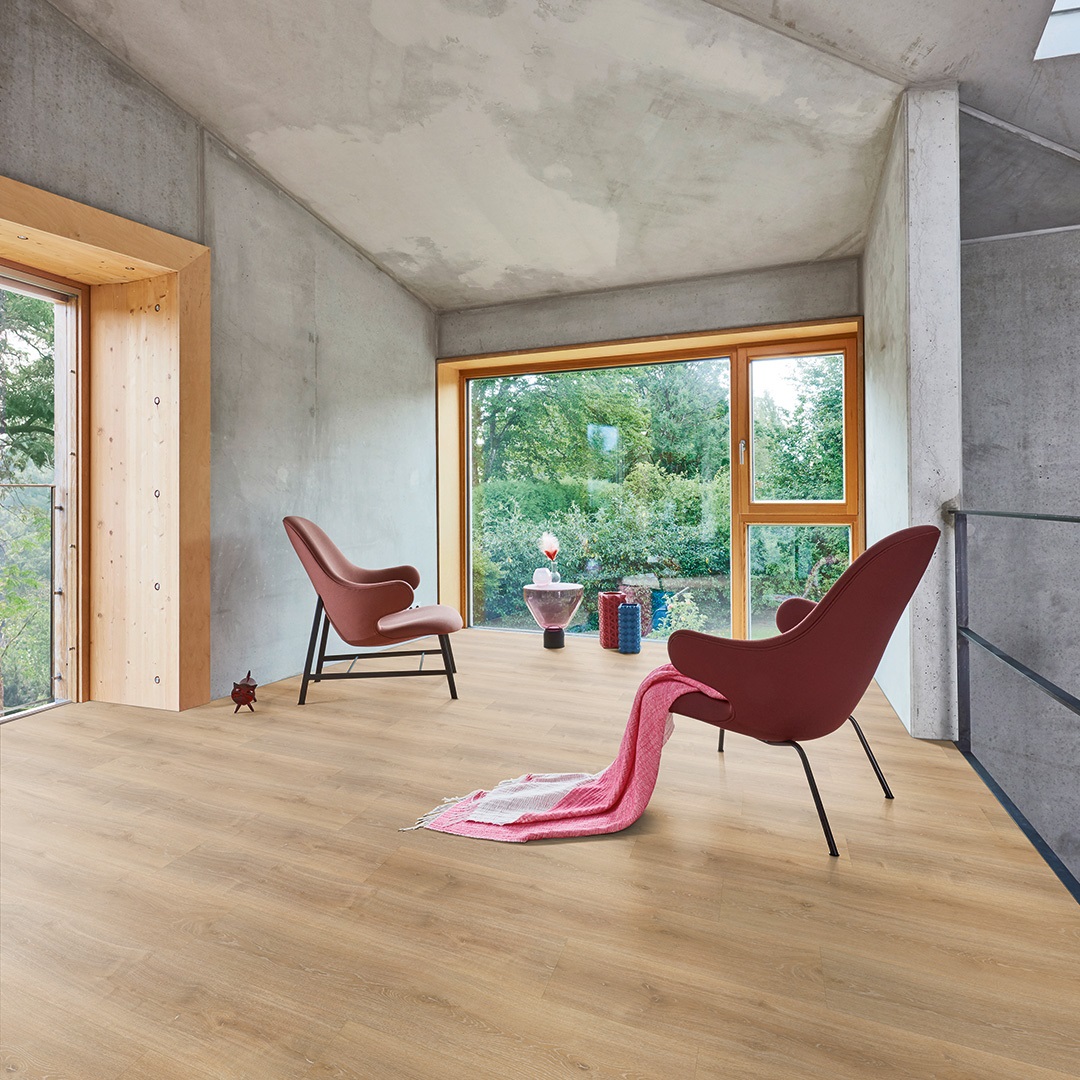 PARADOR Vinylboden Eiche cream Landhausdiele Gebürstete Struktur 4-seitige Fase | Click In-4014809254829