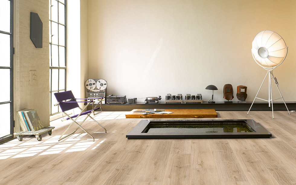 PARADOR Vinylboden Eiche Royal hell gekälkt Landhausdiele 4-seitige Fase | Basic 5.3-4014809203360