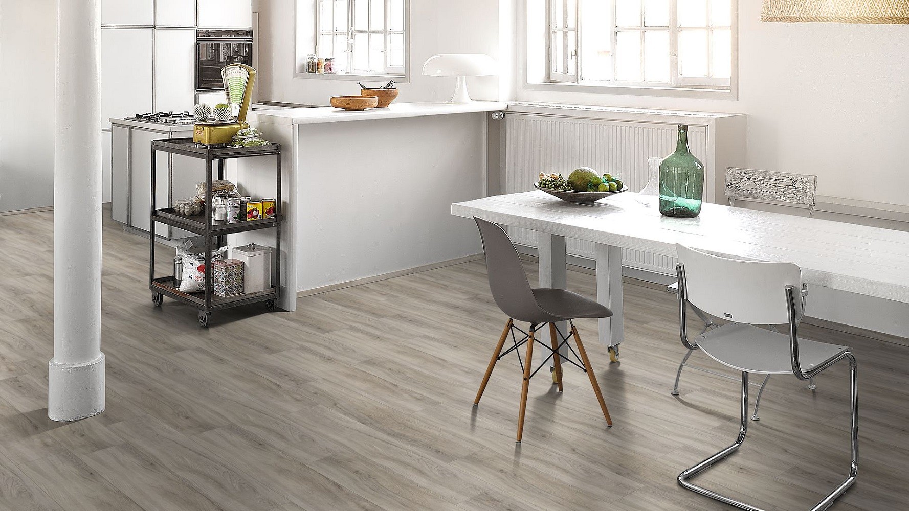 PARADOR Vinylboden Eiche pastellgrau Landhausdiele Holzstruktur | Basic 30 | 14 m²-4014809160298