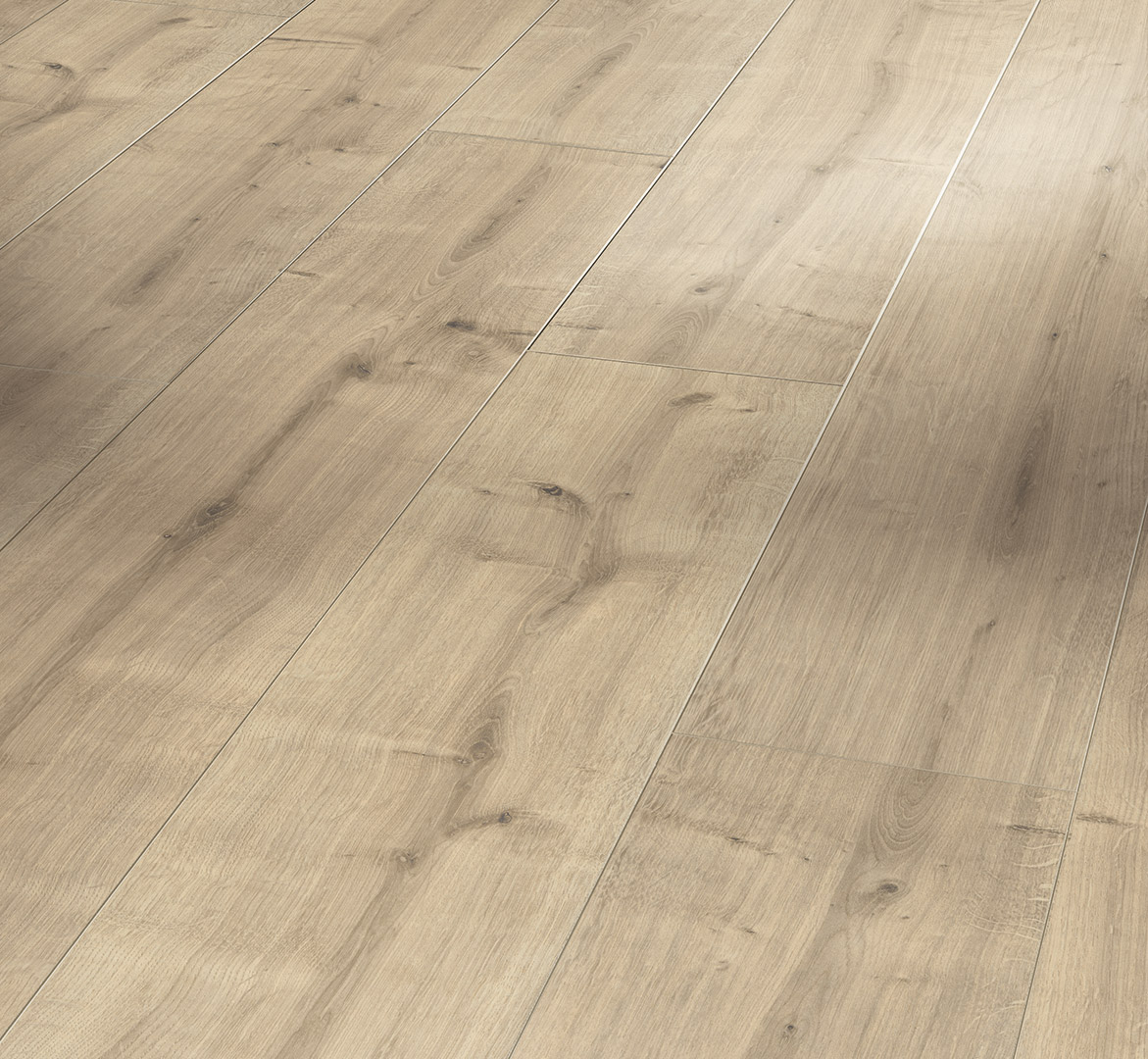 PARADOR Laminat Eiche geschliffen Landhausdiele Seidenmatte Struktur 4-seitige V-Fuge | Classic 1050-4014809153924